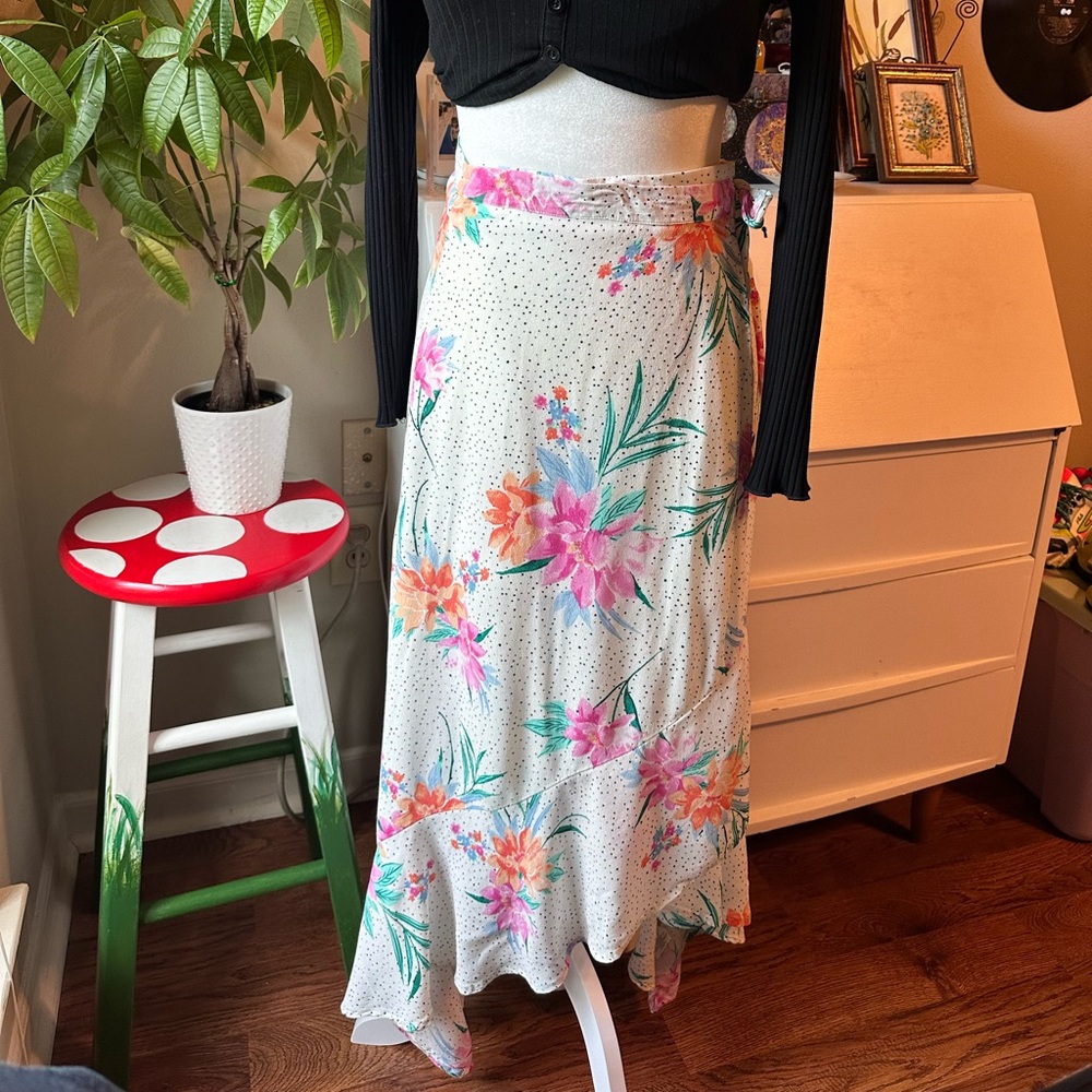 Green Wrap Maxi Skirt Resort Wear